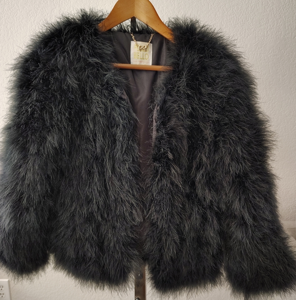 Pello Bello Feather Evening Jacket Glam Size Small